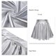 thumbnail image 5 of Falda patinadora circular de línea A, falda plisada acampanada brillante, falda metálica brillante, falda holográfica de cintura alta, máxima confiabilidad, 5 of 6