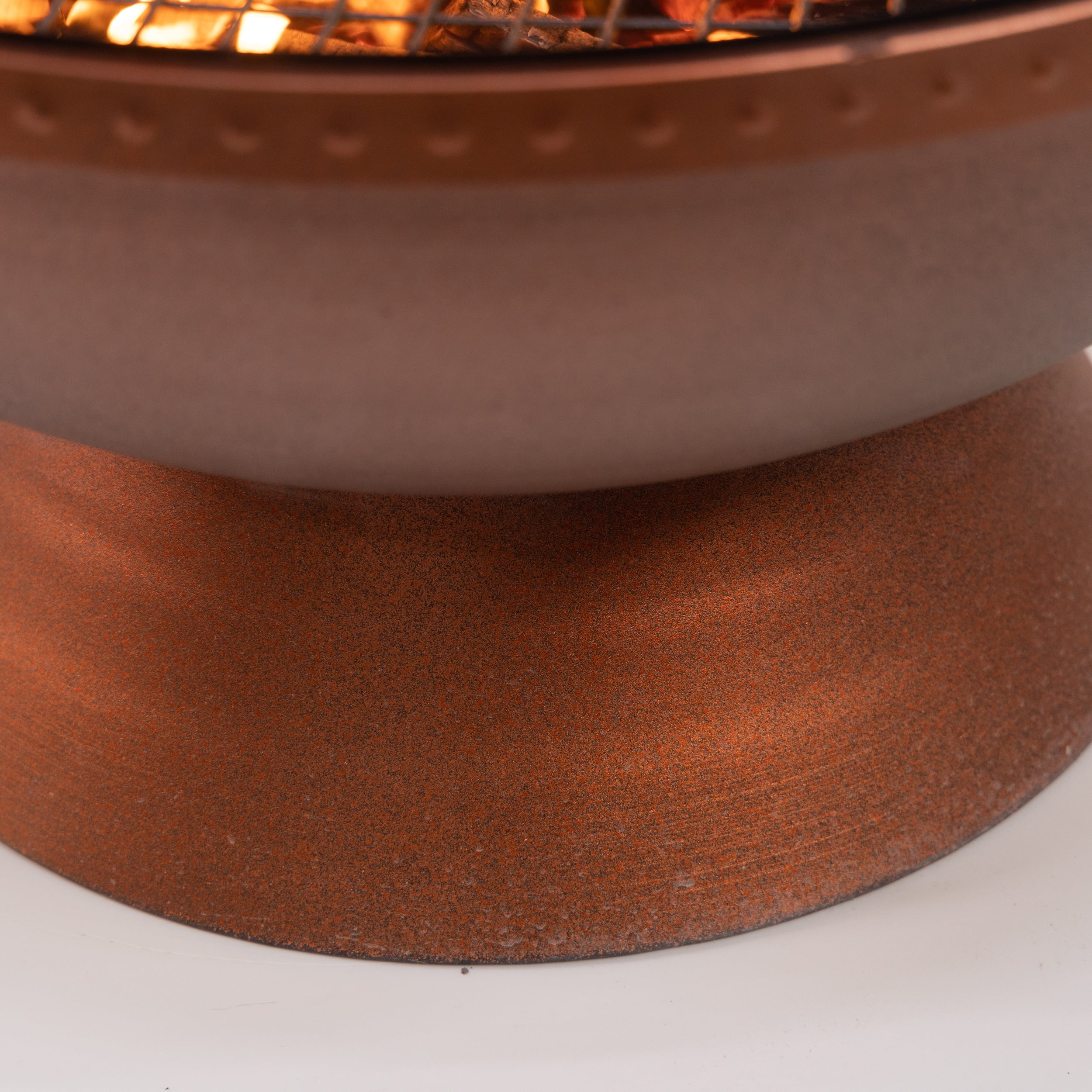 Deko Living 31 Inch Round Outdoor Steel Wood Burning Fire Pit Table with Screen Lid and Poker
