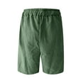 thumbnail image 4 of Hearthz Men's Corduroy Shorts Casual Elastic Waist Drawstring Lightweight Summer Beach Mens Summer Shorts with Pocket Dark Green ,XL, 4 of 7
