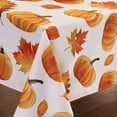 thumbnail image 6 of Autumns Thanksgiving Tablecloth,Fall Fabric Table Cloth, Bountiful Pumpkin Maple Leaf Easy Care Wipeable and Reusable Table Cover (60 X 84 INCH, Rectangle), 6 of 6