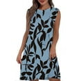 thumbnail image 2 of Chiffon Dresses For Women, Casual Tank Sundress With Pockets Floral Boho Beach T Shirts Round Neck Dresses Womens Midi Long Dresses Women Semi Formal Dresses Casual Sundresses (L, Sky Blue) ZMTing, 2 of 5