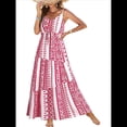thumbnail image 1 of Vestido de Verano Informal Bohemio para Mujer, Sin Mangas, Estampado, , Escalonado, para Playa, 2025 Rojo XL, 1 of 5