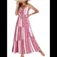 thumbnail image 1 of Vestido de Verano Informal Bohemio para Mujer, Sin Mangas, Estampado, , Escalonado, para Playa, 2025 Rojo S, 1 of 5