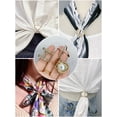 thumbnail image 3 of Fashion Pearl Rhinestone Brooches for Women Square Scarf Buckle Geometry Cross Brooch Pin Metal Ring Clothing Accessories, 3 of 4