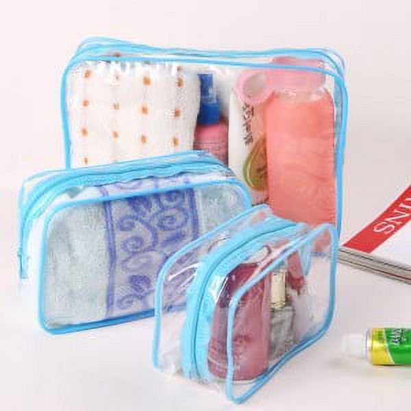 Bolsa de cosméticos de PVC grueso para exteriores, bolsa de artículos de tocador transparente, bolsa de almacenamiento de viaje, bolsa de artículos de tocador portátil, impermeable y a