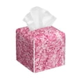 thumbnail image 1 of Balery Pink Glitter Porta Pañuelos de Cuero con Estampado – Funda Moderna Cuadrada para Caja de Pañuelos, Dispensador 5x5x5'', 1 of 7