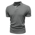 thumbnail image 6 of Mens Muscle Polo Shirts Short Sleeve Free 4 Way Stretch Casual T- Shirts Slim Fit Textured Ribbed Golf Collared Tee Golf Tops, 6 of 6
