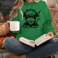 thumbnail image 4 of successthop Sweatshirts for Women Western Cow Crewneck Long Sleeve Sweater Pullover Tops Casual Print Stylish Outwear, 4 of 6