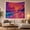 Bright Beach, variant on Tropical Sunset Over Ocean Horizon with Palm Silhouettes, Dreamy Psychedelic for Beach Lovers, Vibrant Coastal Wall Art, Housewarming Gift, Tapestry Wall Hanging for Living Room and Bedroom
