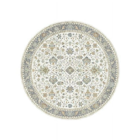 Mayberry Rug WD4022 5RD 5 ft. 3 in. Windsor Manchester Round Rug, Ivory