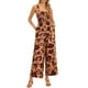 thumbnail image 2 of INSPIRAR CHIC Mono Floral para Mujeres Casual Sin Mangas Cintura Alta Pierna Ancha Pantalones Largos con Bolsillos L Naranja, 2 of 6