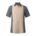 thumbnail image 4 of Durtebeua Men's Vintage Bowling Shirt Short Sleeve Button Down Summer Cuba Beach Shirts Grey,S, 4 of 5