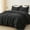 Black, variant on PHF 3-Piece Waffle Weave Comforter Set Queen Size, Lightweight Comfy Bedding Set for All Season, Ultra Soft Textured 1 Comforter with 2 Pillow Shams, Black
