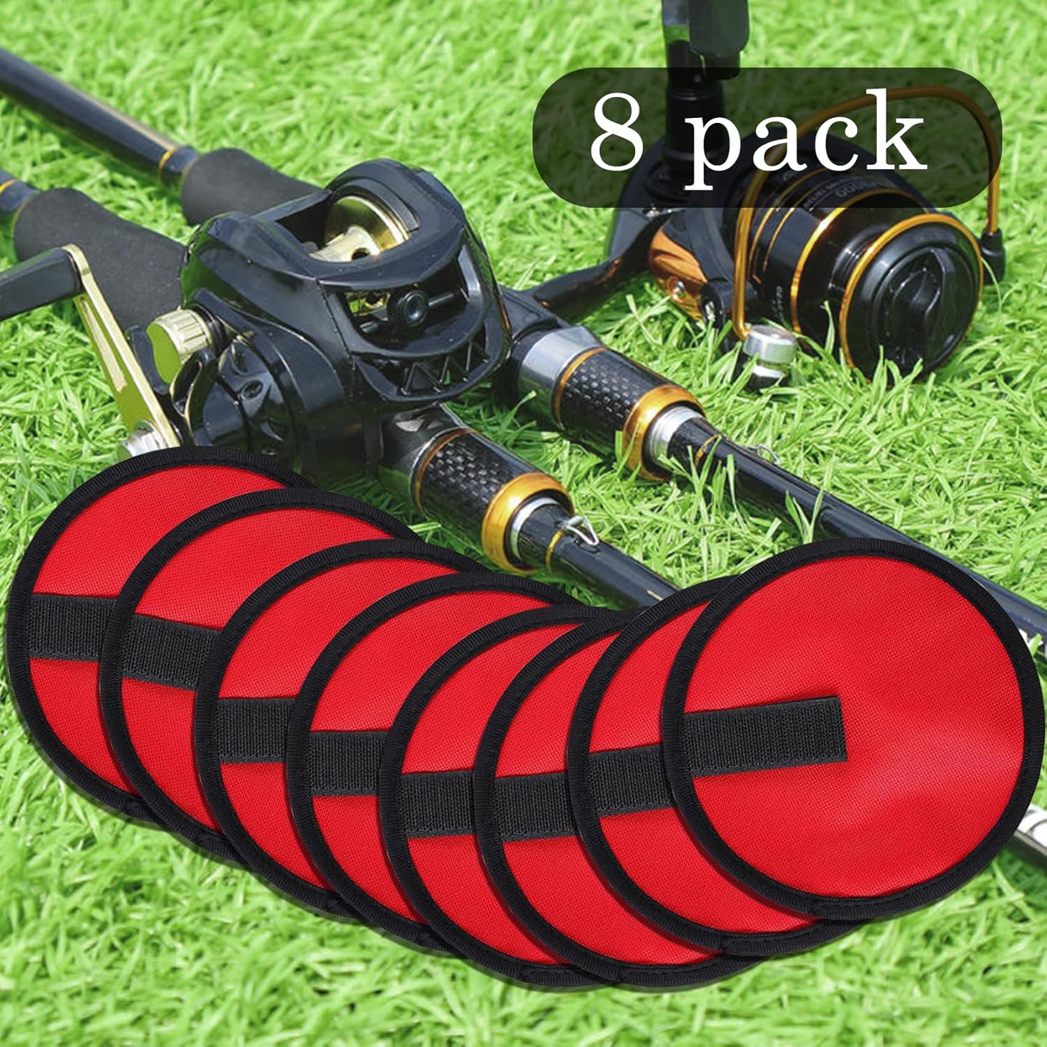 Fishing Rod Armor 8 Pack Fishing Lure Covers - 6 Inch Hook Protectors With  Velcro, Tangle-Free Bait Storage