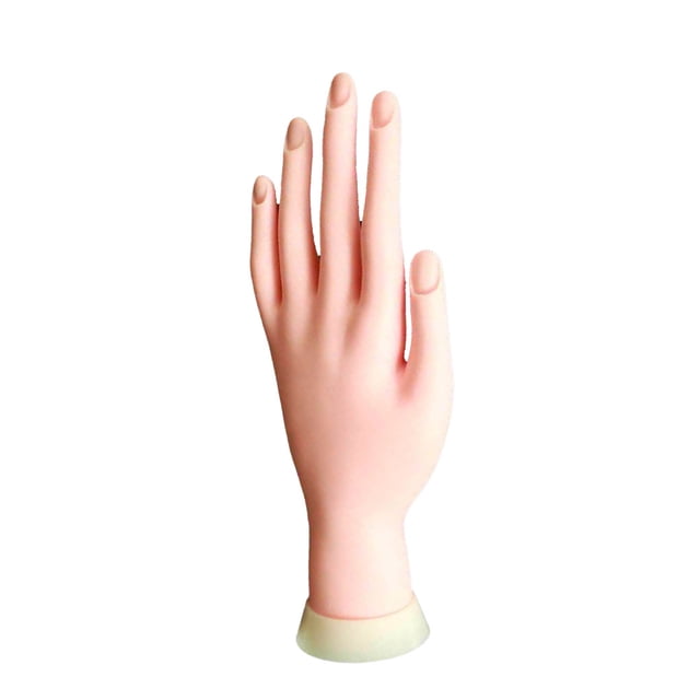 Guardurnaity Práctica de goma Mano izquierda Extraíble Entrenamiento de arte de uñas Resistente al desgaste Conveniente Flexible Realista Mano Juegos de manicura