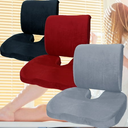 2 piece Memory Foam pillow set orthopedic pain relief seat and back support chair office home travel car cushions Helps