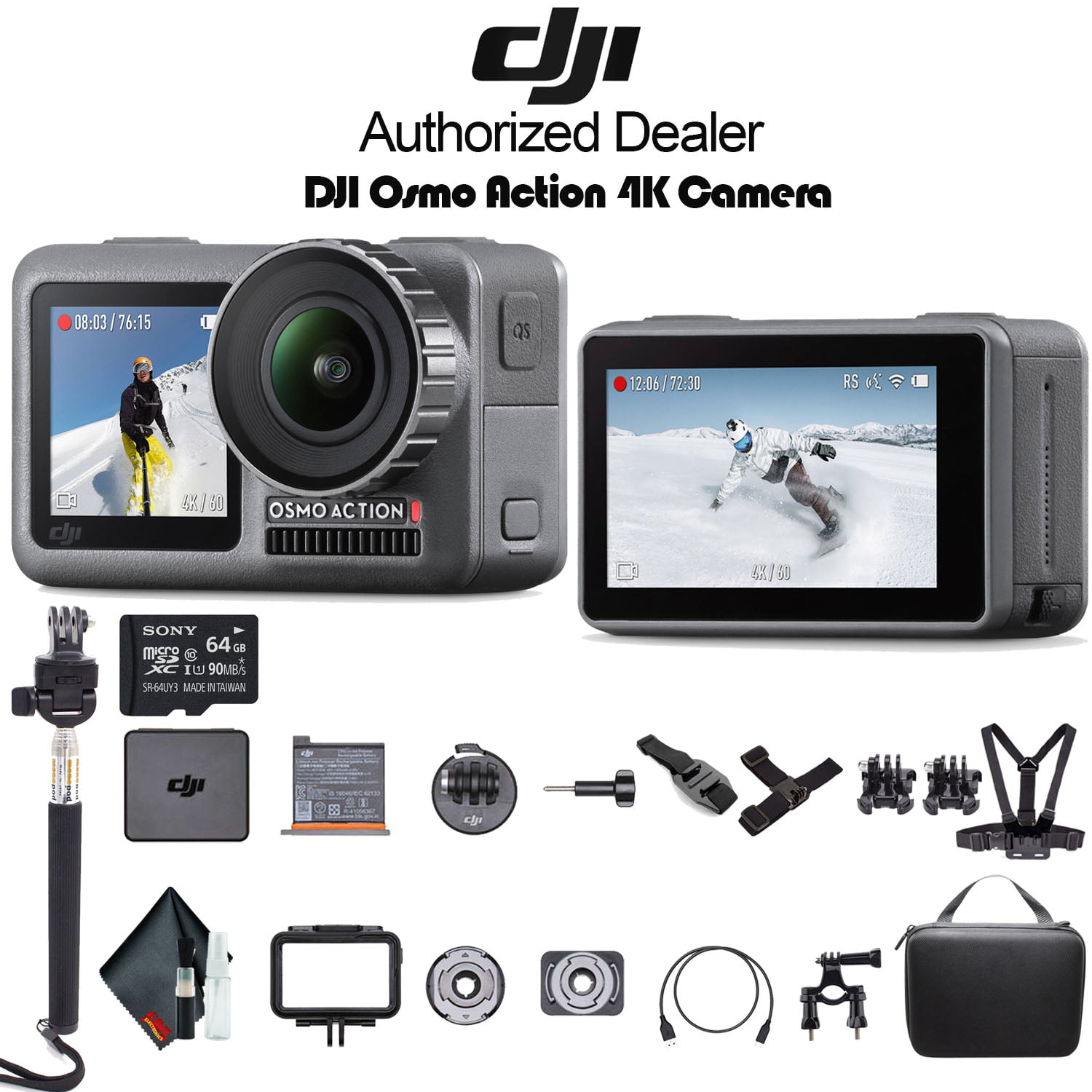 DJI Osmo Action 4K HDR Waterproof Dual Screen Camera - Action Kit
