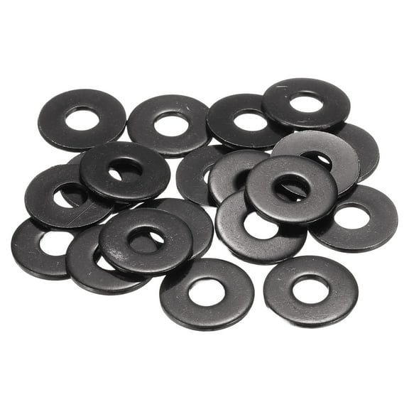 20 Pcs M6 Stainless Steel Flat Washers, 18mm Outer Diameter Metal Flat Washer for Screws and Bolts, Black Finish