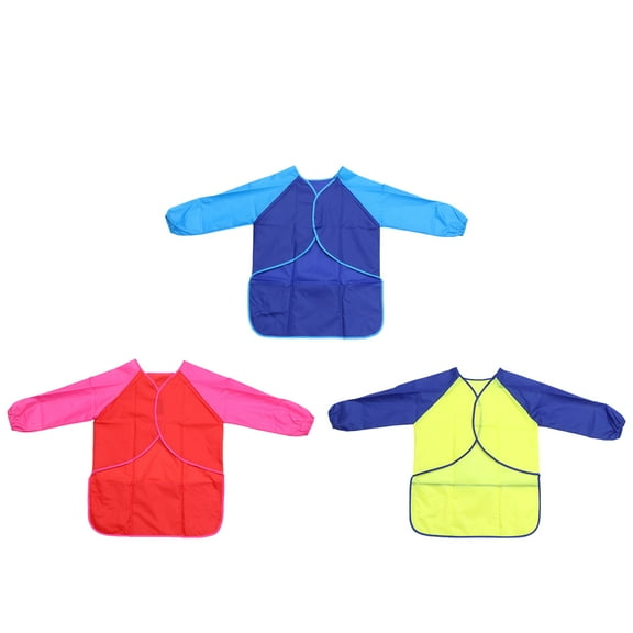 Homoyoyo 3-Piece Assorted Color Painting Aprons Art Smocks for Kids and Adults