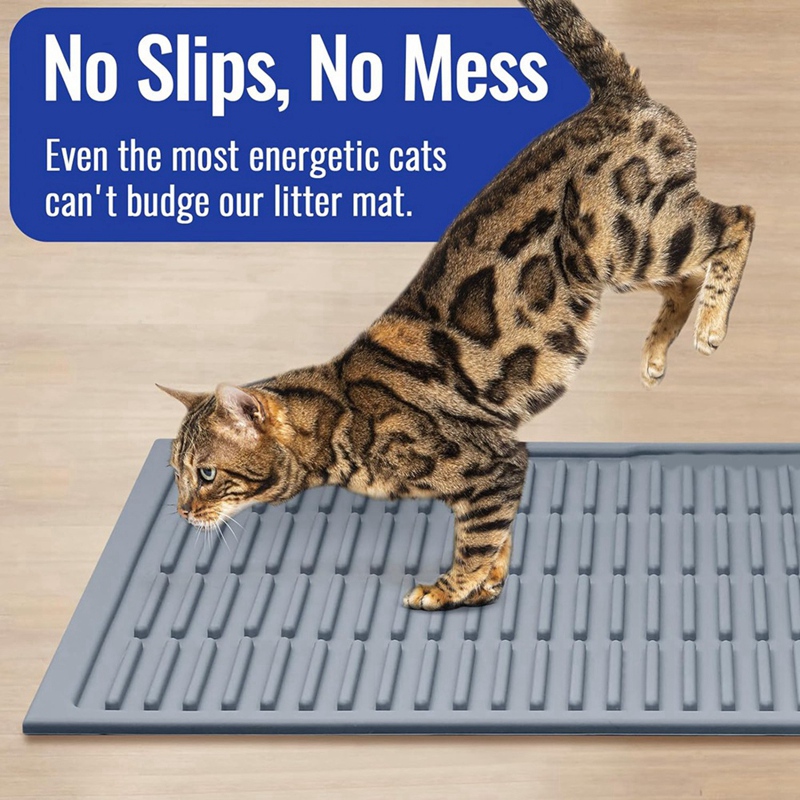 Silicone Cat Litter Mat,24in x 15in Cat Litter Mat
