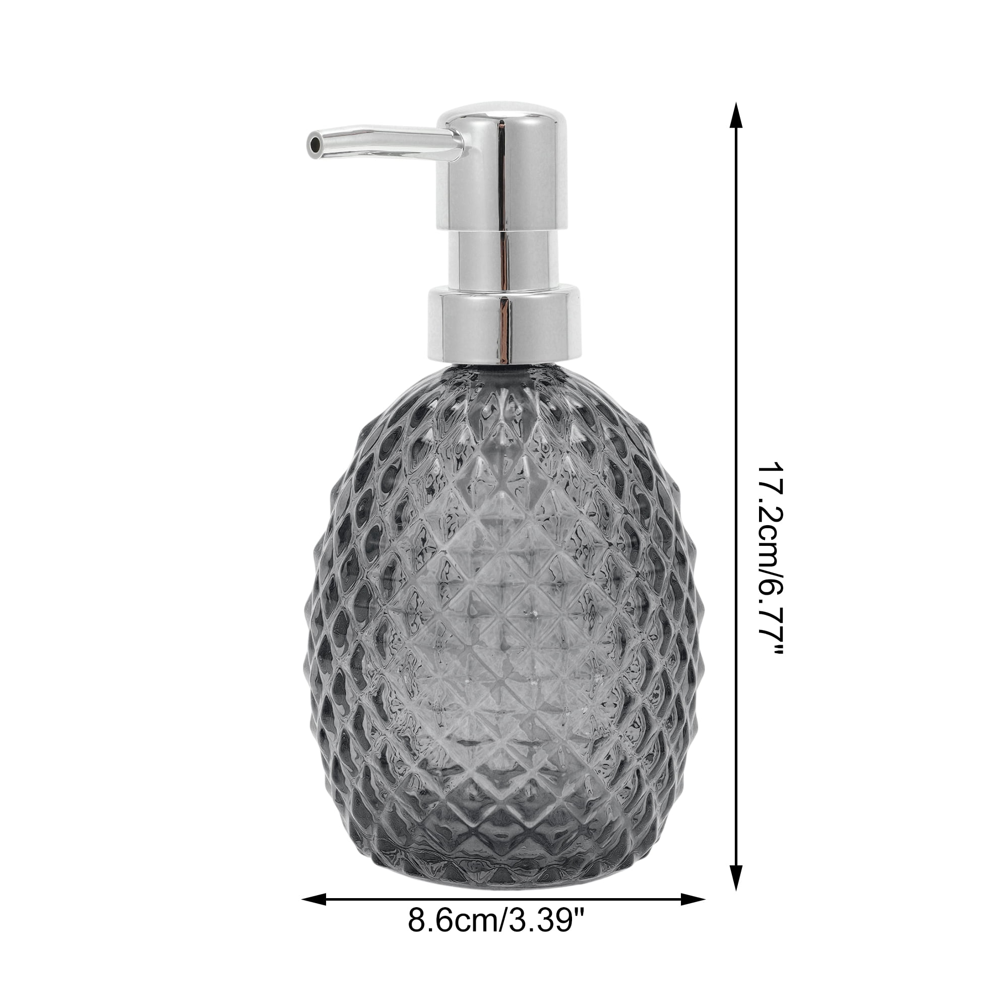 Unique Bargains 1 Pc Pineapple-shaped Soap Dispenser 11.84oz Gold Tone Silver Tone
