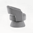 thumbnail image 3 of Modern Gray Soft Corduroy Swivel Accent Chair - 1pc Solid Wood Stylish Home Furniture, 3 of 10
