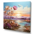 thumbnail image 2 of Designart "Mountainside Pink Poppy Bloom" Flower Field Canvas Wall Art, 2 of 7
