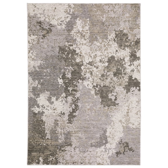 Oriental Weavers Nebulous Area Rug - 5091E - 6'7" x 9'6" - in Grey/ Ivory - Modern Style, Stain Resistant, Family and Pet Friendly , Dining, Living Room Rug
