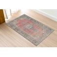 thumbnail image 4 of Red Rugs, Navy Blue Rugs, Medallion Rugs, Antique Decor Rugs, Turkish Rug, Thin Rug, Indoor Rug, Decorative Rug, Non-Slip Carpet, Muted Rug, 3.3'x6.5' - 100x200 cm, 4 of 8