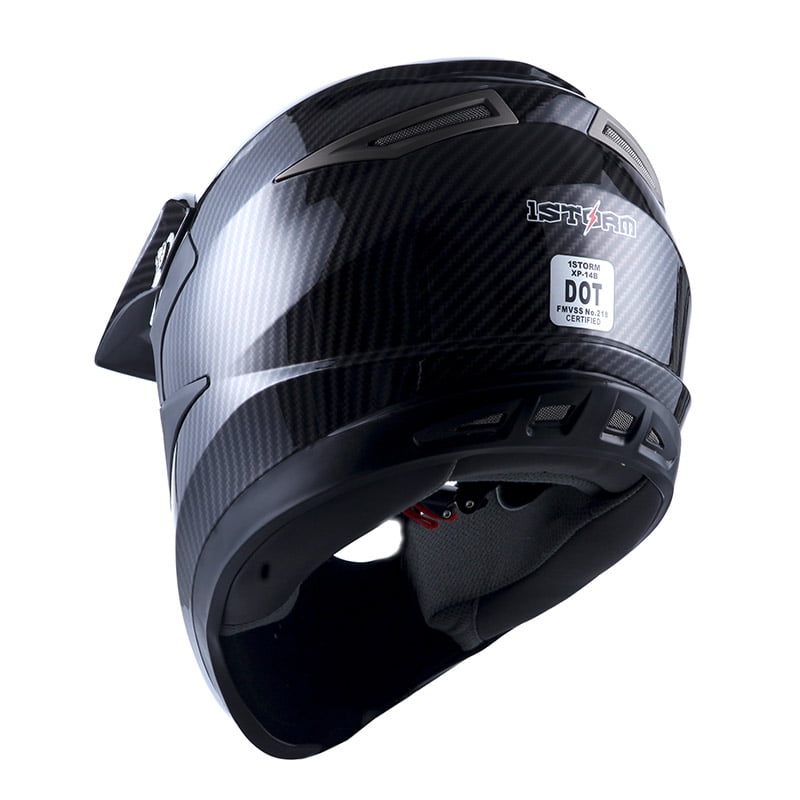 1STORM MOTORCYCLE BIKE FULL FACE HELMET HGXP14B BOOSTER CARBON FIBER BLACK