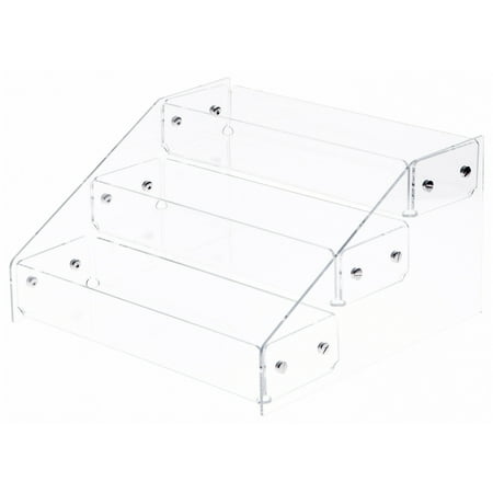 Plymor Clear Acrylic 3-Level Countertop Display Tray, 12.375" W x 11.875" D x 6.75" H