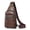 Brown-2, variant on Deago PU Leather Sling Bag Backpack for Men Lightweight Crossbody Slim Chest Shoulder Bag for Travel Hiking (Brown#3)