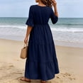 thumbnail image 6 of Horkkom Plus Size Dresses for Women Summer V Neck Maxi Dresses Causal A Lined Tiered Dress XXXXL, 6 of 8