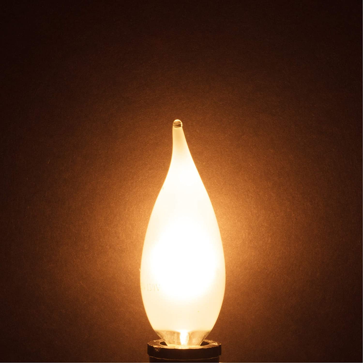 Candelabra Flame Tip Frosted CA10 25W E12 Base (12 Pack) Decorative Incandescent Light Bulbs 120V for Chandeliers, Ceiling Fan Lights, Pendants, Wall Sconces, Dimmable, Warm White 2700K