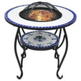 thumbnail image 4 of vidaXL Mosaic Fire Pit Table Blue and White 26.8" Ceramic, 4 of 21