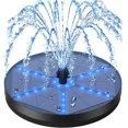 thumbnail image 4 of Solar Bird Bath Fountain with Colorful LED Lights & 8 Spraying Modes for Gardens, 4 of 5