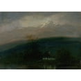thumbnail image 2 of Ferdinand Katona 18x14 Gold Ornate Wood Frame and Double Matted Museum Art Print Titled - The Tatra Mountain in the Night (1900), 2 of 4
