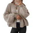 thumbnail image 6 of Womens Oversized Cardigans Button Up Long Lantern Sleeve Chunky Knit Casual Soft Fall Sweater Coats, 6 of 10