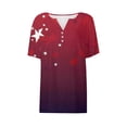 thumbnail image 6 of HEILAU 4th of July Shirts for Women Plus Size American Flag Graphic Tees Independence Day V Neck 2025 Button Short Sleeve Summer Shirt Patriotic T Shirts, 6 of 8