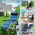 thumbnail image 6 of MOPHOTO Zero Gravity Chair Foldable Reclining Lounge Chair with Headrest & Cup Holder for Indoor Outdoor, Patio Recliner Folding Reclining Chair Support 440lbs, for Beach Poolside Backyard, 2 Pack, 6 of 8