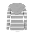 thumbnail image 5 of Women's Full Zip Cardigans Striped Lightweight Regular Fit Trendy Jackets Casual Long Sleeve Hooded Sweatshirts Tops (XL, Gray), 5 of 6