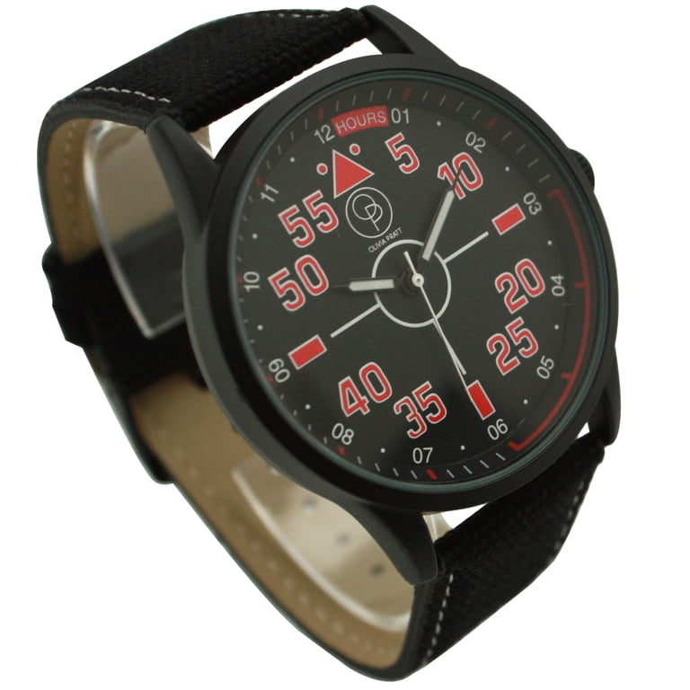 Olivia Pratt Denim Band Big Face and Numbers Men Watch 