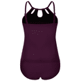 thumbnail image 6 of Hilor Women's Tankini Swimsuits High Neck Two Piece Bathing Suits Keyhole Swimwear Tankini with Briefs, 6 of 8