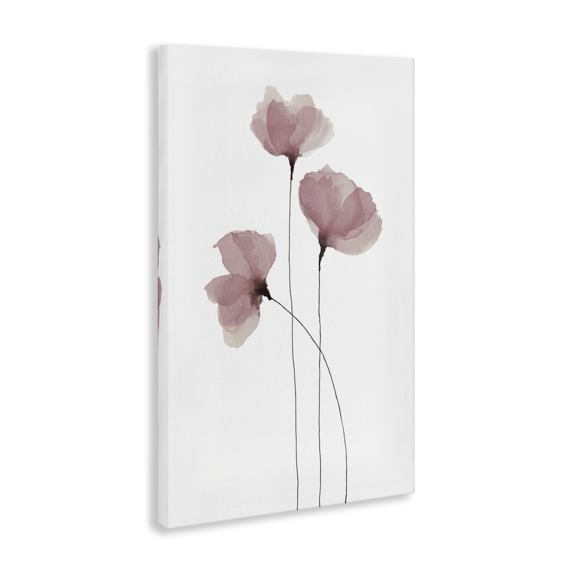 Stupell Industries Standing Tall Pink Flowers Plants & Flowers Painting Wrapped Canvas Art Print Wall Art, 16 x 24