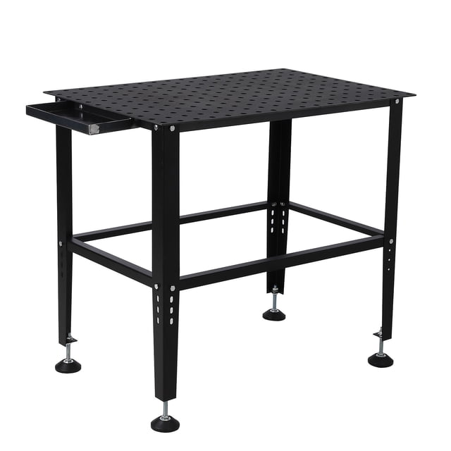 Bingirl Welding Table - 36"x24", Steel Welding Workbench Table, 5/8-inch Fixture Holes, 1500lbs Load Capacity Portable Work Bench