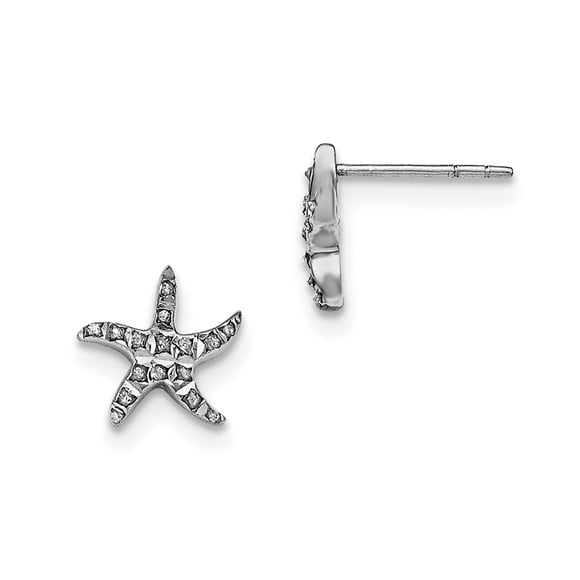 Boucles d'Oreilles en Argent Sterling Diamond Mystique Étoile de Mer QDF149