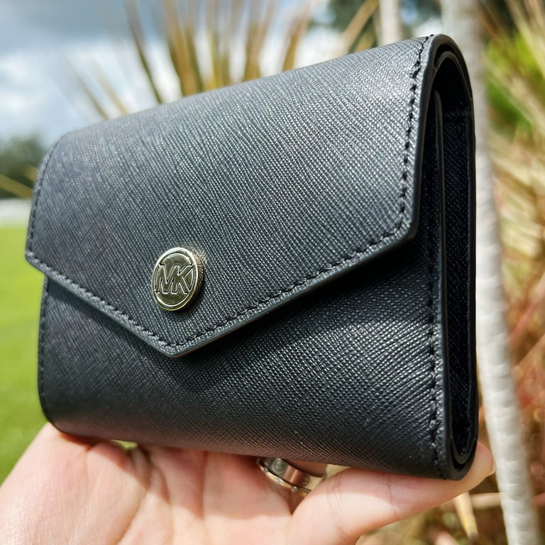 Michael Kors Jet Set Travel Medium Flap Bifold Wallet Black