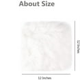 thumbnail image 2 of Triani 2Pcs Small Faux Fur Cushion 12" x 12" Plush Cushion Area Rug White Fluffy Area Carpet Soft Chair Cover Seat Pad Nail Mat for Locker Decor Aesthetic (White), 2 of 7