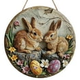 thumbnail image 2 of Placa de Madera Colgante de Bienvenida para Pascua, Fondo Festivo, Decoración de Pared, Artesanías de Madera, 2 of 7