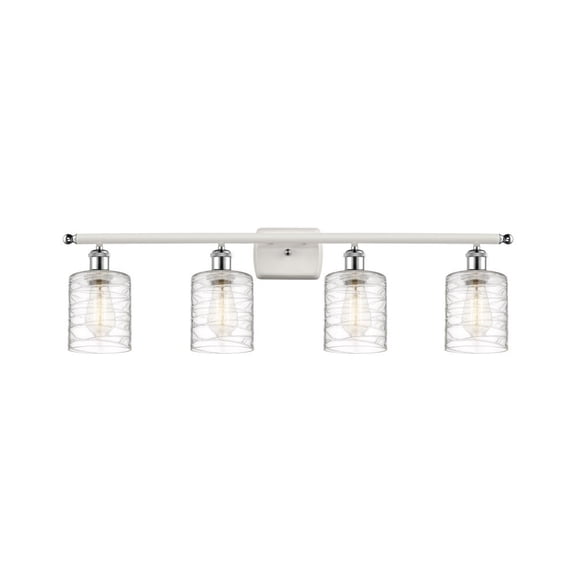 516-4W-WPC-G1113-LED-Innovations Lighting-Cobbleskill - 4 Light Bath Vanity In Art Nouveau Style-11 Inches Tall and 36 Inches Wide White/Polished